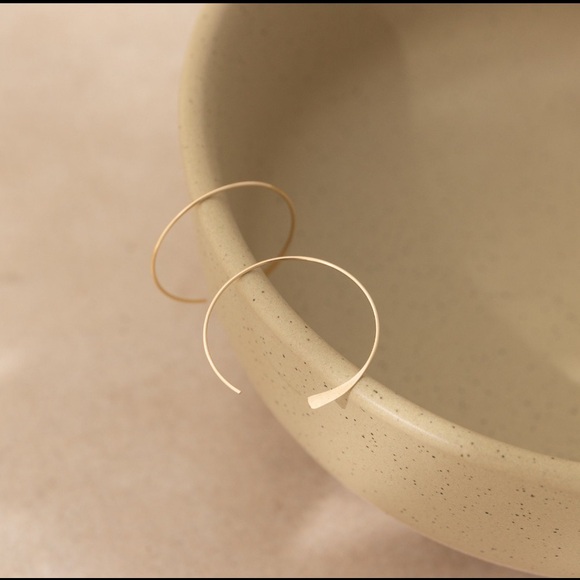 Simple Gold Filled Threader Hoops - Picture 4 of 5
